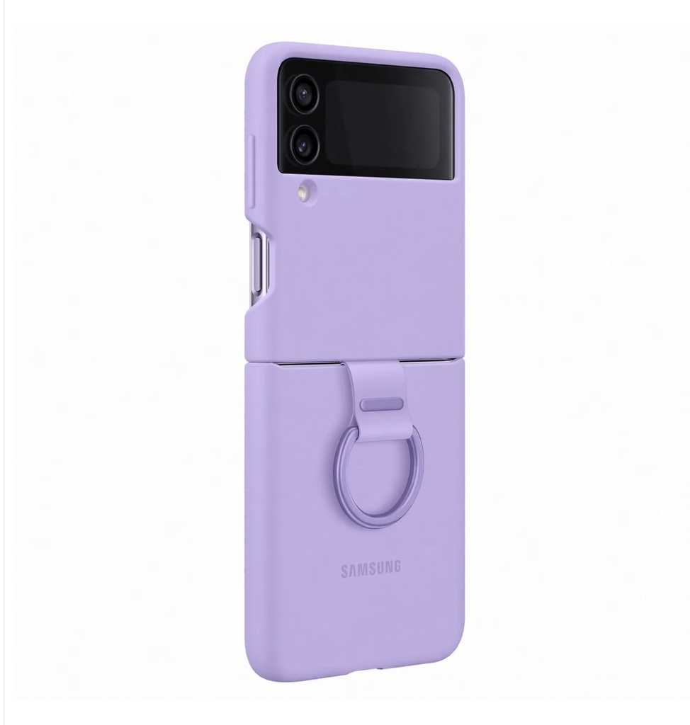 Original Samsung Galaxy Z Flip 4 Silicone Cover W Ring Lavender